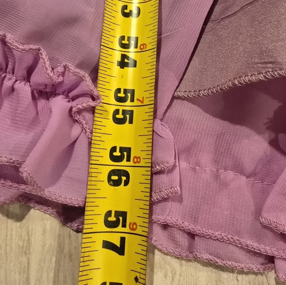 Bridal Shower Wedding Dress Aline V-neck Maxi Corset Ruffle Straps Size 8 Mauve - Picture 15 of 16